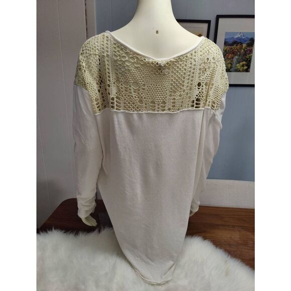 We the Free Oversized Lace Paneled Long Sleeve Tunic - Picture 3 of 4
